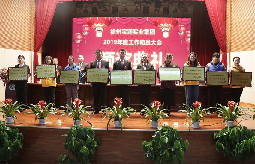 乐鱼web版登录入口2019年度工作动员大会---集团乐鱼web版登录入口领导为先进单位和先进个人代表颁奖