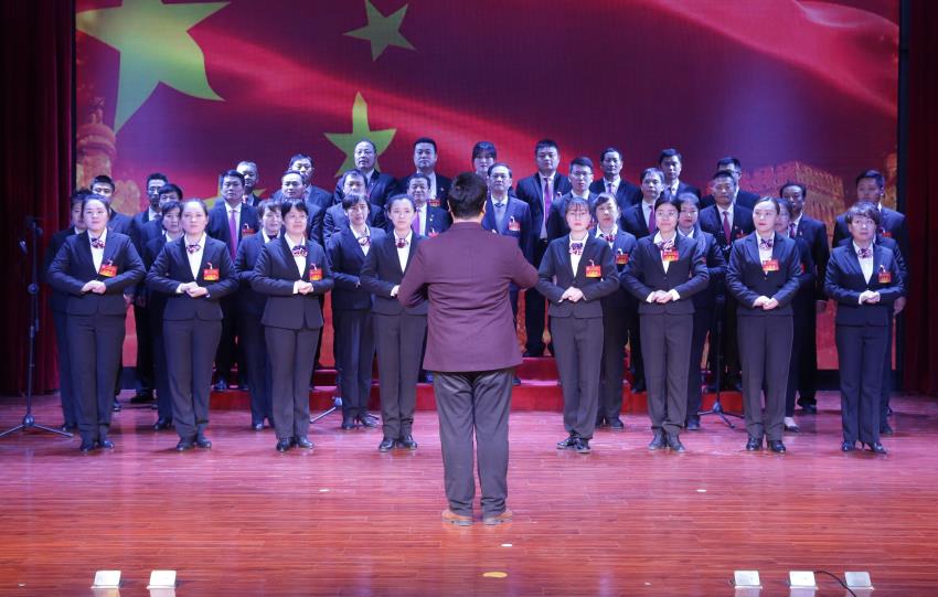乐鱼web版登录入口2019年度工作动员大会---大合唱《团结就是力量》、《我爱你中国》